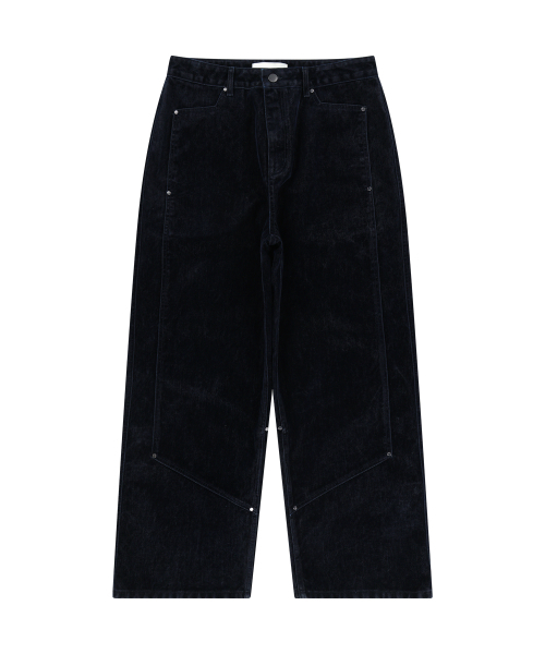 UNGIMMICK(アンジミック)の「VELVET DENIM DOUBLE KNEE PANTS (NAVY)(デニムパンツ・メンズ・その他・SMALL/MEDIUM/LARGE)」の1枚目の写真