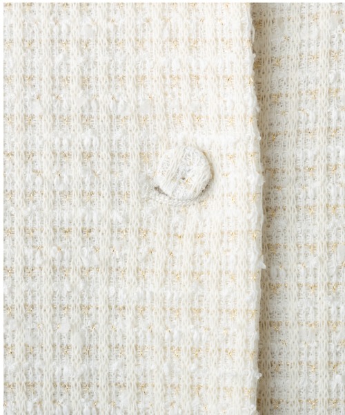Sono(ソーノ)の「【新作 1/30発売】【SONO/ソーノ】【SONO NAVY/ソーノネイビー】ホイップフリルショートジャケット-TWEED-(ノーカラージャケット・レディース・ブラック/ネイビー/ホワイト・F)」の22枚目の写真