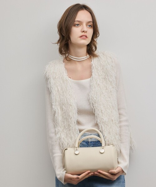 GRACE CONTINENTAL（グレースコンチネンタル）の「ADD CULUMN DRUM BAG（ハンドバッグ・レディース・イエロー/ホワイト・FREE）」の5枚目の写真