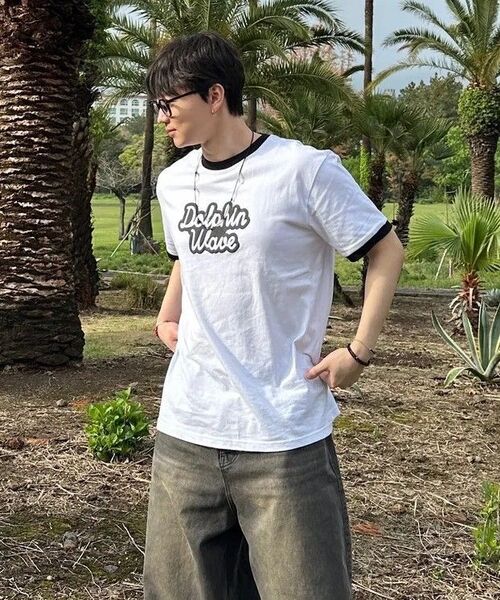 DOLPHIN WAVE APPAREL(ドルフィンウェーブアパレル)の「ドルフィン発泡プリントビッグロゴリンガー半袖Tシャツホワイト(Tシャツ/カットソー・メンズ・その他・MEDIUM/LARGE/X-LARGE)」の11枚目の写真
