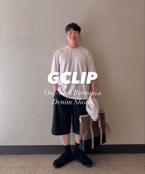 GCLIP（ジクリップ）の「ワンタックバミューダデニムショートパンツ_[ヴィンテージブラック]（その他パンツ・メンズ・ブラック・36/34/32/30/28）」の9枚目の写真
