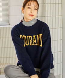 studio CLIP | 5ゲージウール混ロゴジャガードニット(ニット/セーター)