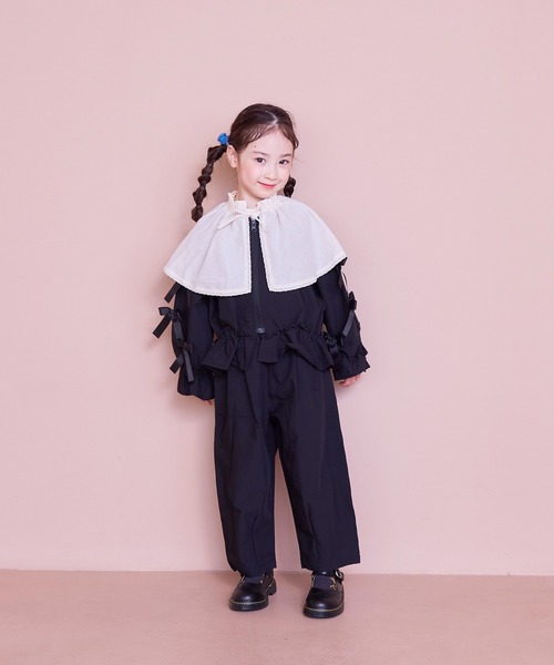 MARKEY'S（マーキーズ）の「リボンいっぱいペプラムブルゾン/セットアップ可（ブルゾン・キッズ・ブラック/ベージュ・110/100/90/150/140/130/120）」の16枚目の写真