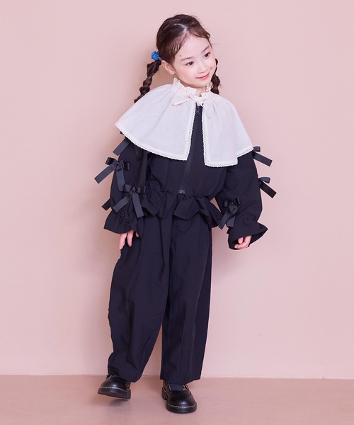 MARKEY'S（マーキーズ）の「リボンいっぱいペプラムブルゾン/セットアップ可（ブルゾン・キッズ・ブラック/ベージュ・110/100/90/150/140/130/120）」の17枚目の写真