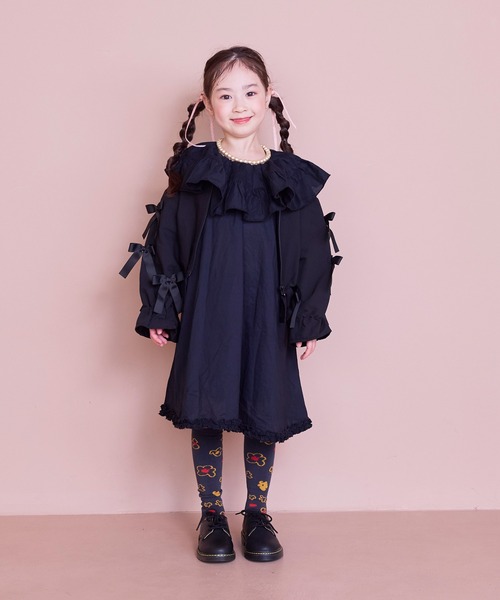 MARKEY'S（マーキーズ）の「リボンいっぱいペプラムブルゾン/セットアップ可（ブルゾン・キッズ・ブラック/ベージュ・110/100/90/150/140/130/120）」の13枚目の写真