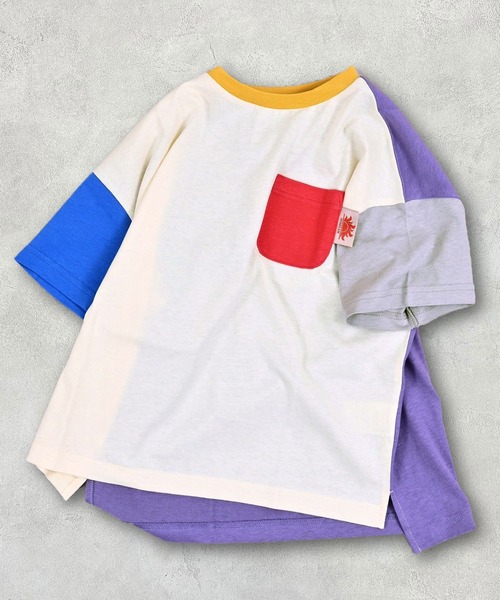 Life Support Products(ライフサポートプロダクツ)の「【防汚加工】ポケットTシャツ(Tシャツ/カットソー・キッズ・パープル/ホワイト系その他/ライトブルー/グレー系その他/ライトグレー/オフホワイト/グリーン系その他/イエロー・100/90/80/95/110/150/140/130/120)」の4枚目の写真