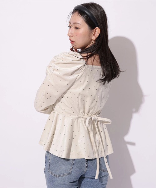 Mystrada（マイストラーダ）の「ドットペプラムブラウス（シャツ/ブラウス・レディース・ピンク/ホワイト・38/36）」の3枚目の写真