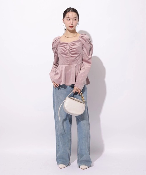 Mystrada（マイストラーダ）の「ドットペプラムブラウス（シャツ/ブラウス・レディース・ピンク/ホワイト・38/36）」の6枚目の写真