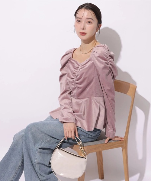 Mystrada（マイストラーダ）の「ドットペプラムブラウス（シャツ/ブラウス・レディース・ピンク/ホワイト・38/36）」の14枚目の写真