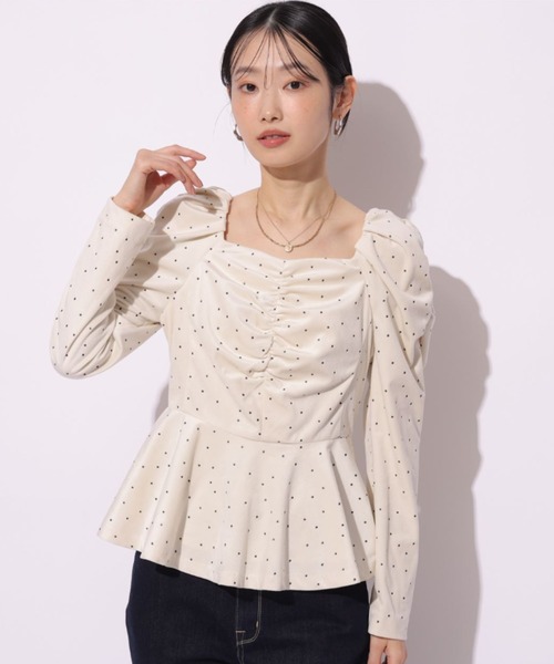 Mystrada（マイストラーダ）の「ドットペプラムブラウス（シャツ/ブラウス・レディース・ピンク/ホワイト・38/36）」の17枚目の写真