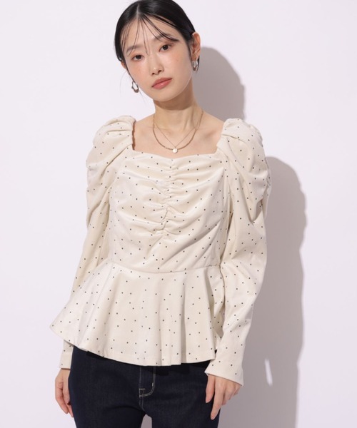 Mystrada（マイストラーダ）の「ドットペプラムブラウス（シャツ/ブラウス・レディース・ピンク/ホワイト・38/36）」の18枚目の写真