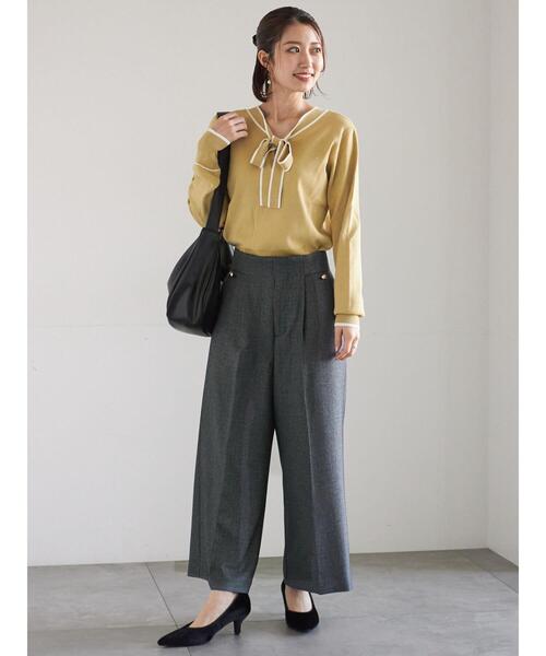 Te chichi（テチチ）の「前後2WAYボウタイニットプルオーバー（ニット/セーター・レディース・オフホワイト/イエロー/ブラック・F）」の16枚目の写真