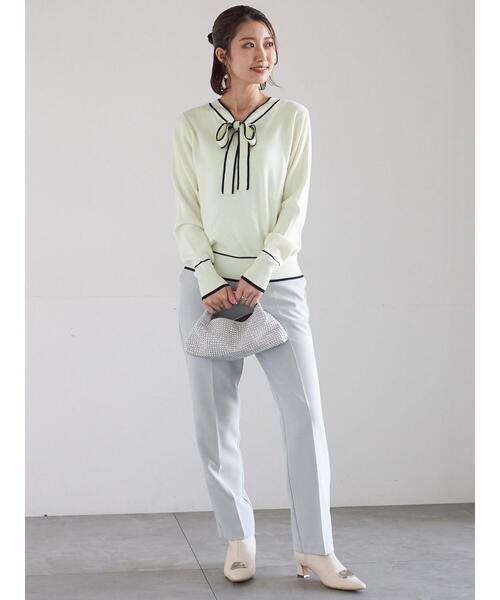 Te chichi（テチチ）の「前後2WAYボウタイニットプルオーバー（ニット/セーター・レディース・オフホワイト/イエロー/ブラック・F）」の18枚目の写真