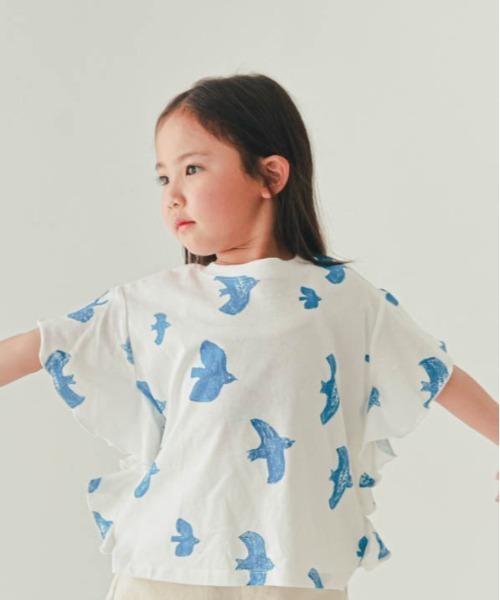 nicohrat(ニコフラート)の「nicohrat/ニコフラート バードTシャツ(Tシャツ/カットソー・キッズ・ラベンダー/オフホワイト・140cm/130cm/120cm/110cm/100cm/90cm)」の2枚目の写真