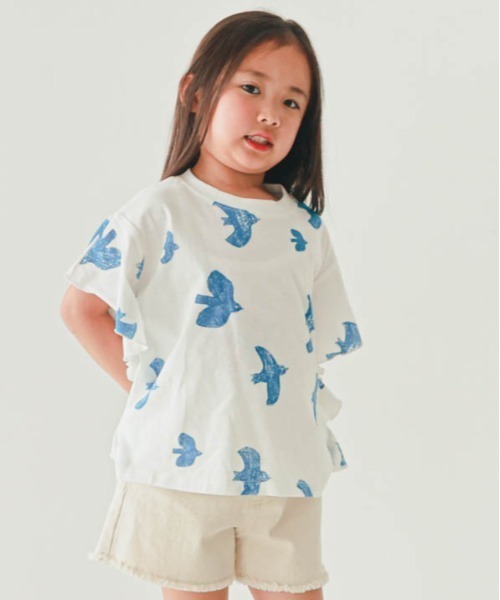nicohrat(ニコフラート)の「nicohrat/ニコフラート バードTシャツ(Tシャツ/カットソー・キッズ・ラベンダー/オフホワイト・140cm/130cm/120cm/110cm/100cm/90cm)」の3枚目の写真