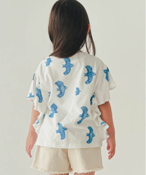 nicohrat(ニコフラート)の「nicohrat/ニコフラート バードTシャツ(Tシャツ/カットソー・キッズ・ラベンダー/オフホワイト・140cm/130cm/120cm/110cm/100cm/90cm)」の4枚目の写真
