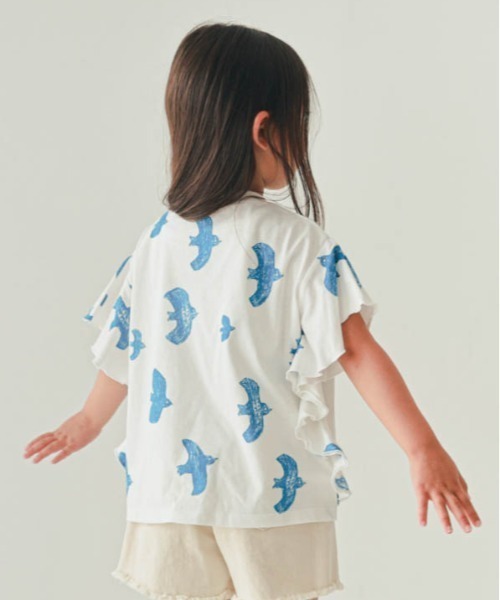 nicohrat(ニコフラート)の「nicohrat/ニコフラート バードTシャツ(Tシャツ/カットソー・キッズ・ラベンダー/オフホワイト・140cm/130cm/120cm/110cm/100cm/90cm)」の5枚目の写真