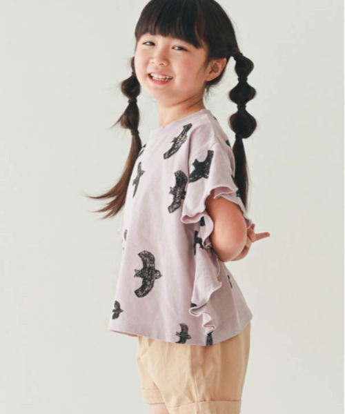 nicohrat(ニコフラート)の「nicohrat/ニコフラート バードTシャツ(Tシャツ/カットソー・キッズ・ラベンダー/オフホワイト・140cm/130cm/120cm/110cm/100cm/90cm)」の7枚目の写真
