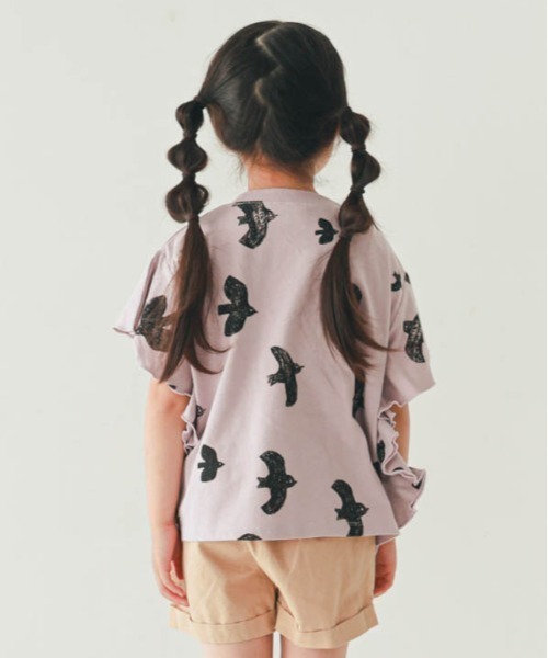 nicohrat(ニコフラート)の「nicohrat/ニコフラート バードTシャツ(Tシャツ/カットソー・キッズ・ラベンダー/オフホワイト・140cm/130cm/120cm/110cm/100cm/90cm)」の9枚目の写真