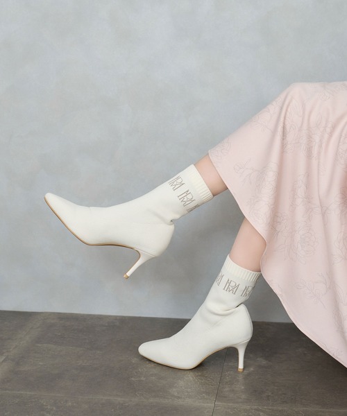 logo knitting short boots（ブーツ）｜Rose Muse（ロゼミューズ）の