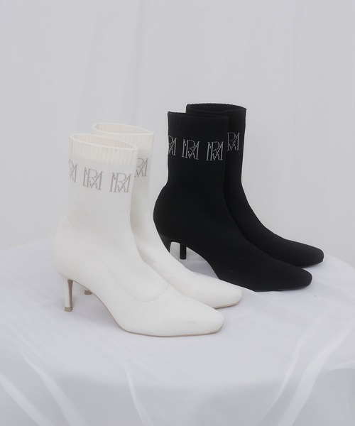 Rose Muse（ロゼミューズ）の「logo knitting short boots（ブーツ・レディース・アイボリー/ブラック・MEDIUM/LARGE/SMALL）」の3枚目の写真
