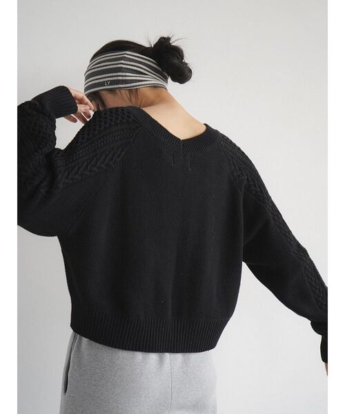 FIKA.(フィーカ)の「Cotton lace knit cardigan(カーディガン/ボレロ・レディース・オフホワイト/ブラック・MEDIUM)」の15枚目の写真