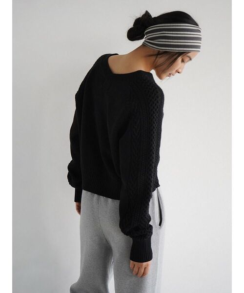 FIKA.(フィーカ)の「Cotton lace knit cardigan(カーディガン/ボレロ・レディース・オフホワイト/ブラック・MEDIUM)」の16枚目の写真