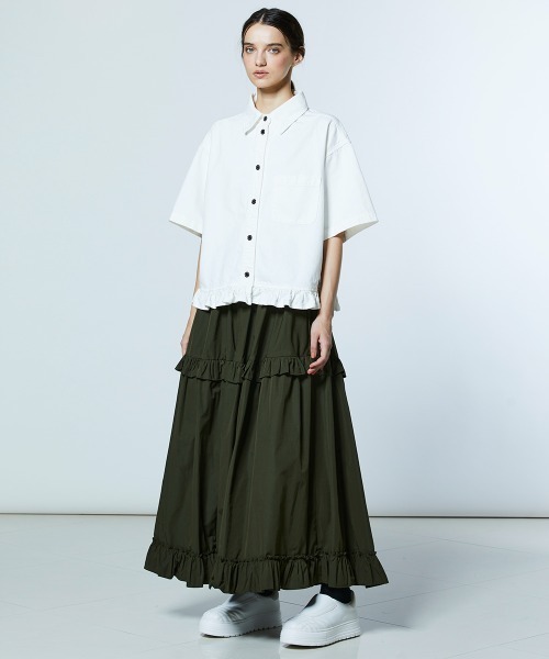 DOUBLE STANDARD CLOTHING(ダブルスタンダードクロージング)の「コットンデニムフリルジャケット(デニムジャケット・レディース・インディゴブルー/オフホワイト・FREE)」の14枚目の写真