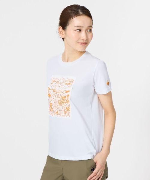 le coq sportif(ルコックスポルティフ)の「【le coq sportif/ルコック】接触冷感ポリエチレン半袖Tシャツ UV CUT(UPF30)/ストレッチ(Tシャツ/カットソー・レディース・エメラルド/ホワイト/イエロー/ネイビー・XL/L/M/S)」の1枚目の写真