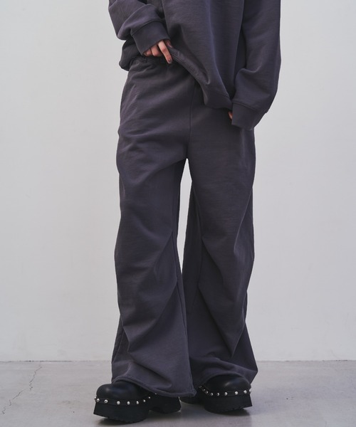 JOSE MOON（ジョゼムーン）の「TACK SLIT SWEAT PANTS/タックスリットスウェットパンツ（スウェットパンツ・レディース・ブラック/グレー/チャコールグレー・36/38）」の3枚目の写真