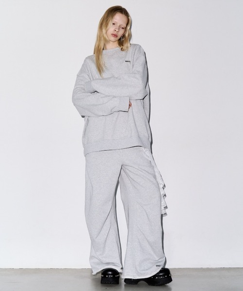 JOSE MOON（ジョゼムーン）の「TACK SLIT SWEAT PANTS/タックスリットスウェットパンツ（スウェットパンツ・レディース・ブラック/グレー/チャコールグレー・36/38）」の8枚目の写真