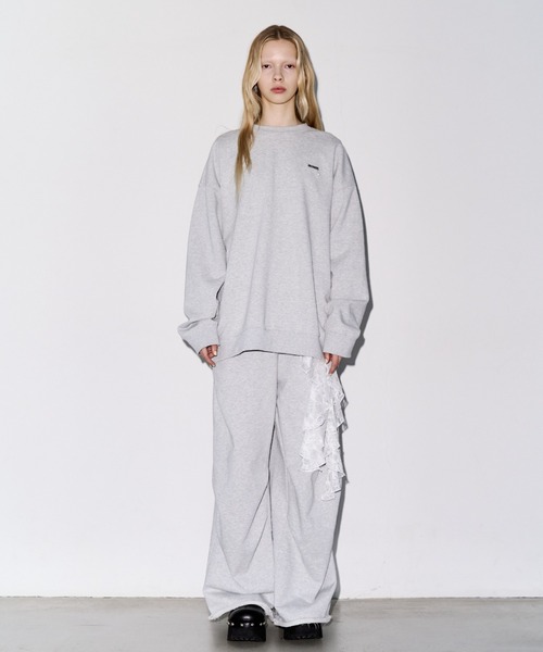 JOSE MOON（ジョゼムーン）の「TACK SLIT SWEAT PANTS/タックスリットスウェットパンツ（スウェットパンツ・レディース・ブラック/グレー/チャコールグレー・36/38）」の9枚目の写真