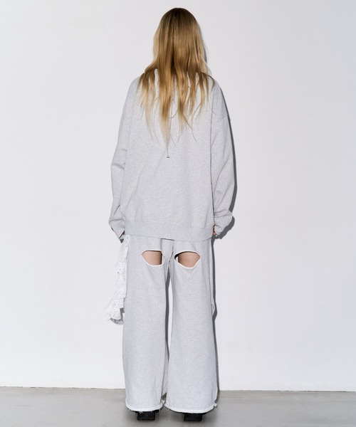 JOSE MOON（ジョゼムーン）の「TACK SLIT SWEAT PANTS/タックスリットスウェットパンツ（スウェットパンツ・レディース・ブラック/グレー/チャコールグレー・36/38）」の12枚目の写真