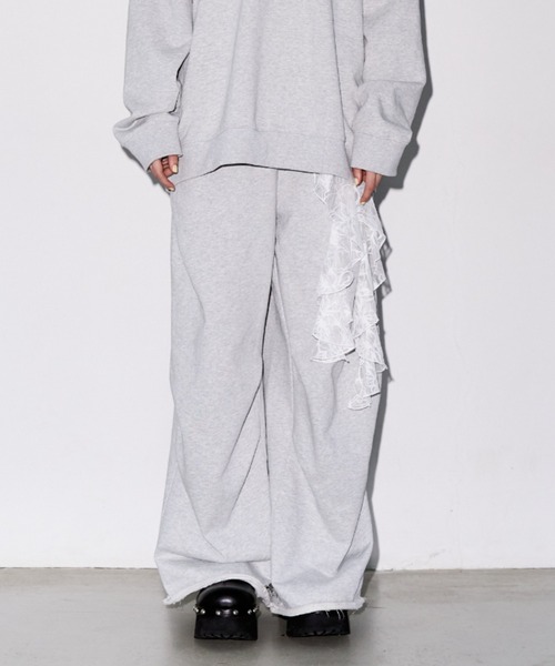 JOSE MOON（ジョゼムーン）の「TACK SLIT SWEAT PANTS/タックスリットスウェットパンツ（スウェットパンツ・レディース・ブラック/グレー/チャコールグレー・36/38）」の5枚目の写真