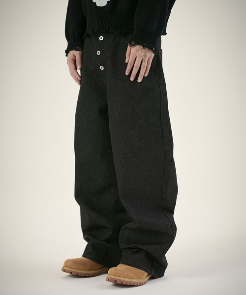 MSG（エムエスジー）の「13ozボタンフライワイドバギーデニム（デニムパンツ・メンズ・ブラック系/ブルー系/ブルー系1/ブラック系1・S/M/L/XL）」の6枚目の写真