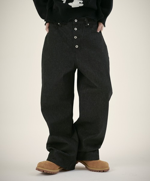 MSG（エムエスジー）の「13ozボタンフライワイドバギーデニム（デニムパンツ・メンズ・ブラック系/ブルー系/ブルー系1/ブラック系1・S/M/L/XL）」の9枚目の写真