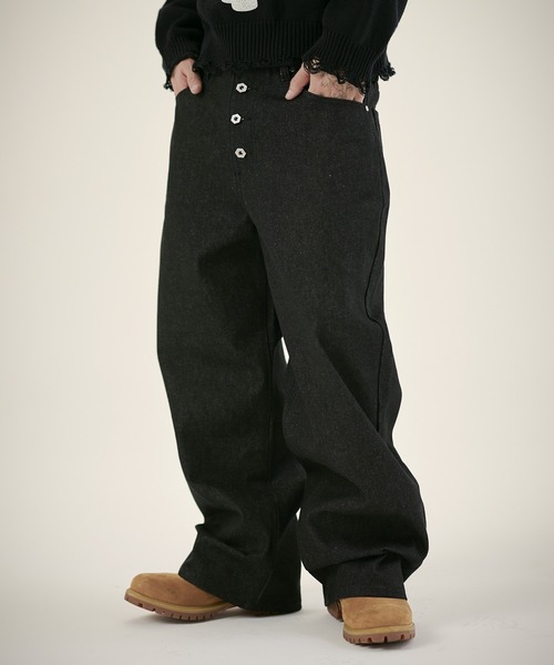 MSG（エムエスジー）の「13ozボタンフライワイドバギーデニム（デニムパンツ・メンズ・ブラック系/ブルー系/ブルー系1/ブラック系1・S/M/L/XL）」の10枚目の写真