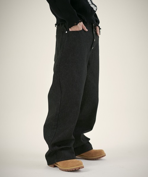 MSG（エムエスジー）の「13ozボタンフライワイドバギーデニム（デニムパンツ・メンズ・ブラック系/ブルー系/ブルー系1/ブラック系1・S/M/L/XL）」の12枚目の写真