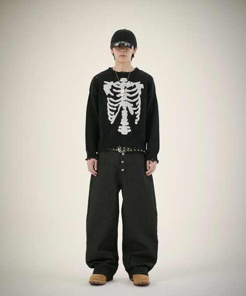 MSG（エムエスジー）の「13ozボタンフライワイドバギーデニム（デニムパンツ・メンズ・ブラック系/ブルー系/ブルー系1/ブラック系1・S/M/L/XL）」の13枚目の写真