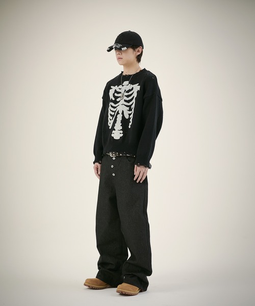 MSG（エムエスジー）の「13ozボタンフライワイドバギーデニム（デニムパンツ・メンズ・ブラック系/ブルー系/ブルー系1/ブラック系1・S/M/L/XL）」の14枚目の写真