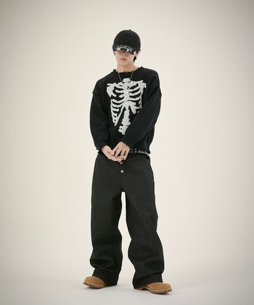 MSG（エムエスジー）の「13ozボタンフライワイドバギーデニム（デニムパンツ・メンズ・ブラック系/ブルー系/ブルー系1/ブラック系1・S/M/L/XL）」の17枚目の写真