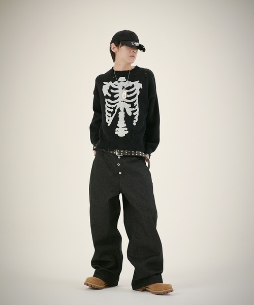 MSG（エムエスジー）の「13ozボタンフライワイドバギーデニム（デニムパンツ・メンズ・ブラック系/ブルー系/ブルー系1/ブラック系1・S/M/L/XL）」の18枚目の写真