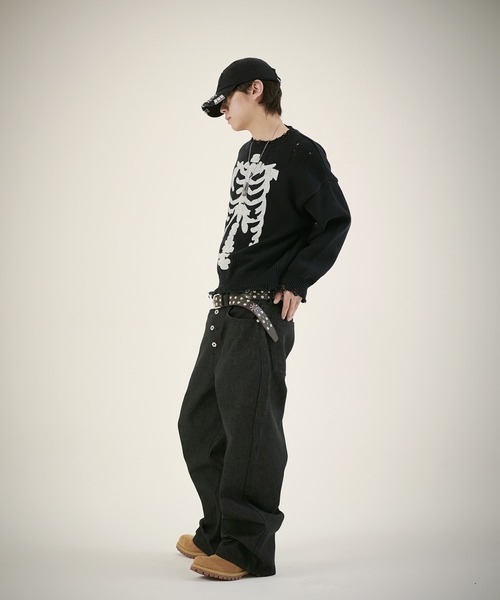 MSG（エムエスジー）の「13ozボタンフライワイドバギーデニム（デニムパンツ・メンズ・ブラック系/ブルー系/ブルー系1/ブラック系1・S/M/L/XL）」の19枚目の写真