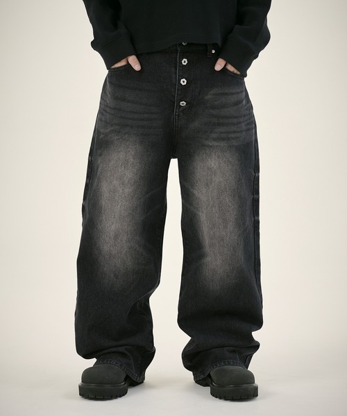 MSG（エムエスジー）の「13ozボタンフライワイドバギーデニム（デニムパンツ・メンズ・ブラック系/ブルー系/ブルー系1/ブラック系1・S/M/L/XL）」の20枚目の写真