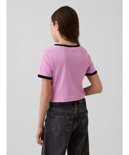 GAP(ギャップ)の「GAPロゴ リブ リンガーTシャツ (キッズ)(Tシャツ/カットソー・キッズ・オフホワイト/ブラック/ピンク・160cm/140cm/130cm/110cm/120cm/150cm)」の8枚目の写真