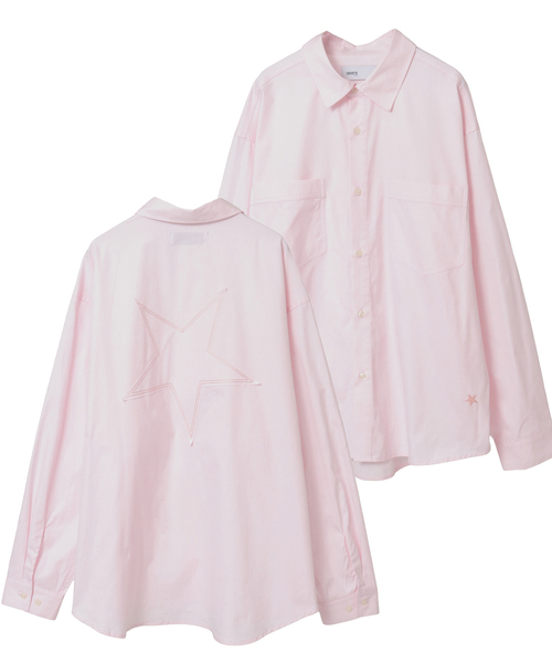 CONVERSE TOKYO（コンバーストウキョウ）の「BACK STAR★ OXFORD SHIRT（シャツ/ブラウス・レディース・ミント/サックスブルー/ピンク/ブラック・SMALL/MEDIUM）」の4枚目の写真