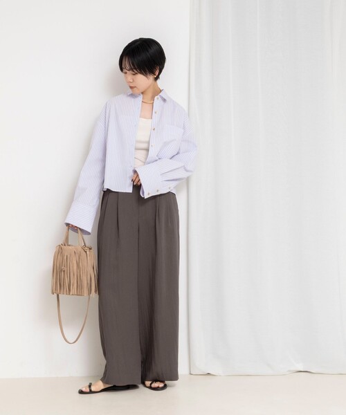 NOLLEY’S(ノーリーズ)の「MY STANDARD ショートシャツ(シャツ/ブラウス・レディース・ピンク系その他3/ホワイト/サックスブルー/ブルー系その他3・FREE)」の8枚目の写真