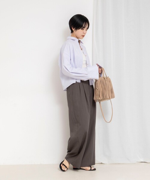 NOLLEY’S(ノーリーズ)の「MY STANDARD ショートシャツ(シャツ/ブラウス・レディース・ピンク系その他3/ホワイト/サックスブルー/ブルー系その他3・FREE)」の9枚目の写真