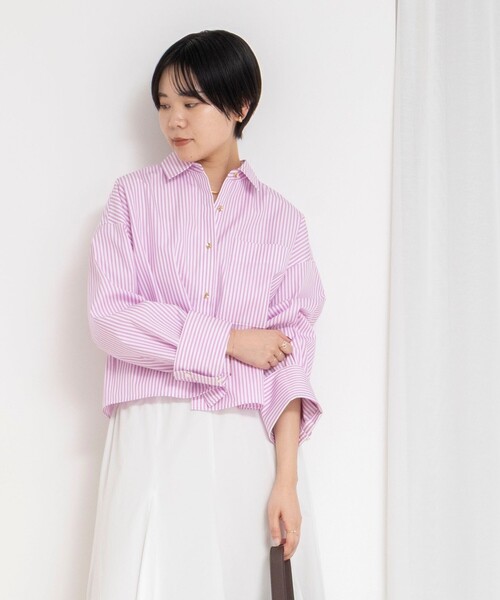 NOLLEY’S(ノーリーズ)の「MY STANDARD ショートシャツ(シャツ/ブラウス・レディース・ピンク系その他3/ホワイト/サックスブルー/ブルー系その他3・FREE)」の15枚目の写真