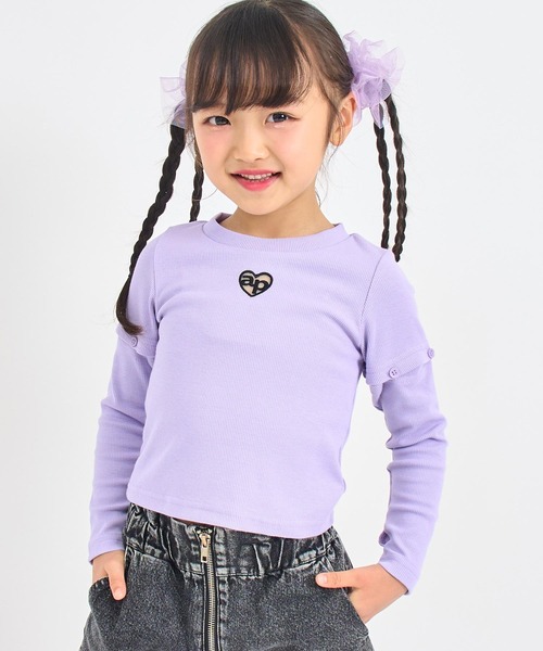 ANAP kids(アナップキッズ)の「マルチWAYリブトップス(Tシャツ/カットソー・キッズ・ラベンダー/ホワイト/ブラック・130/120/110)」の1枚目の写真